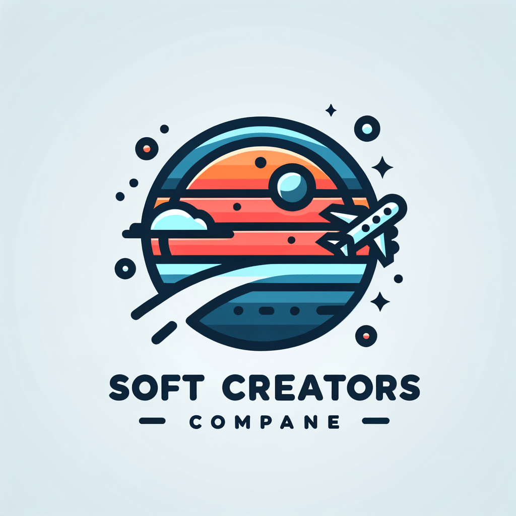 Создай логотип без надписей для компании, которая называется soft creators. Фон пусть будет прозрачный, логотип состоит из простых элементов, не более трех элементов в логотипе.